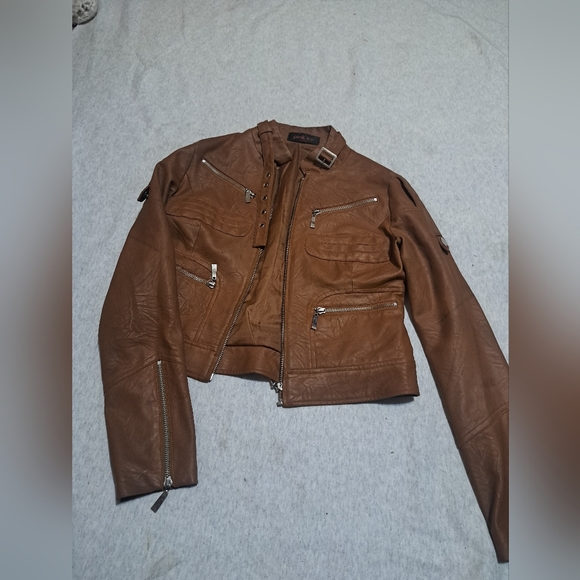 pink ice Jackets & Blazers - Pink ice faux leather jacket size small